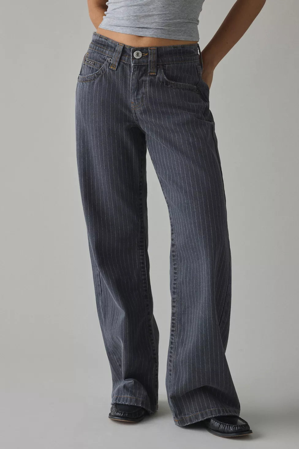 Kayla - Printed Pinstripe Jeans