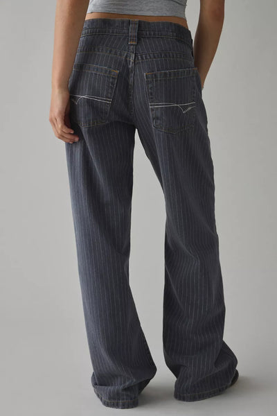 Kayla - Printed Pinstripe Jeans