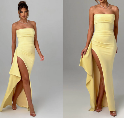 Zafira Strapless Draped Maxi Dress
