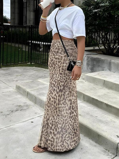SAVINA - LEOPARD MAXI SKIRT