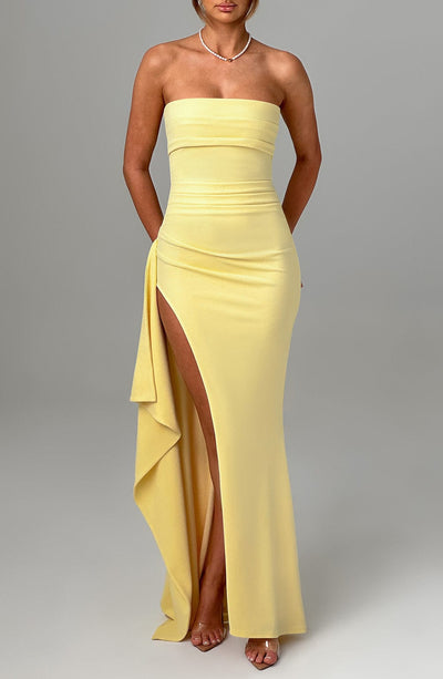 Zafira Strapless Draped Maxi Dress